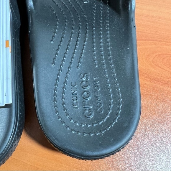 Crocs Classic Unisex Iconic Comfort Black Slide Sandals NWT Size 9 or 7 #B1859 - Picture 6 of 8
